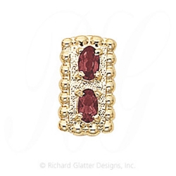 GS306 PT - 14 Karat Gold Pink Tourmaline Slide 